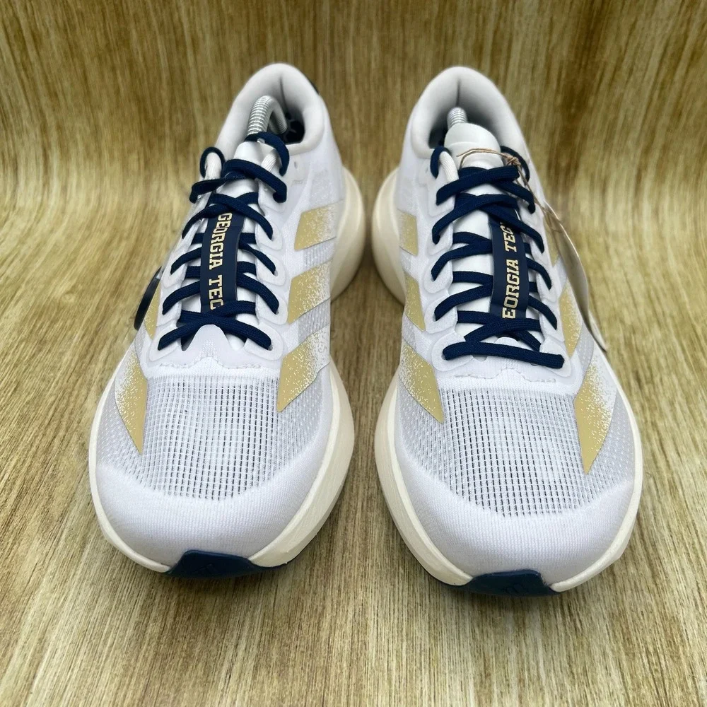 Adidas Adizero Evo SL Georgia Tech Mens 6.5 Womens 7.5 White Gold Running JQ4577